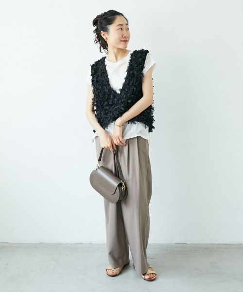 le.coeur blanc / ルクールブラン ベスト | 《手洗い可能》リボンフリンジニットベスト | 詳細18