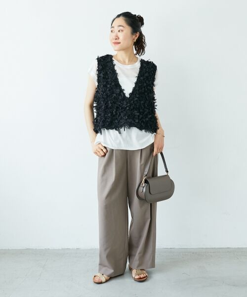 le.coeur blanc / ルクールブラン ベスト | 《手洗い可能》リボンフリンジニットベスト | 詳細21
