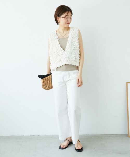 le.coeur blanc / ルクールブラン ベスト | 《手洗い可能》リボンフリンジニットベスト | 詳細6