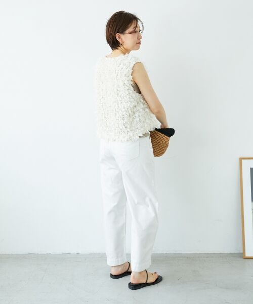 le.coeur blanc / ルクールブラン ベスト | 《手洗い可能》リボンフリンジニットベスト | 詳細7