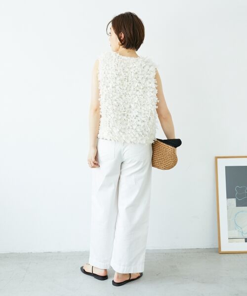 le.coeur blanc / ルクールブラン ベスト | 《手洗い可能》リボンフリンジニットベスト | 詳細8