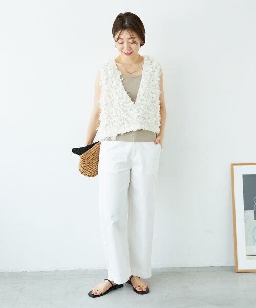 le.coeur blanc / ルクールブラン ベスト | 《手洗い可能》リボンフリンジニットベスト | 詳細9