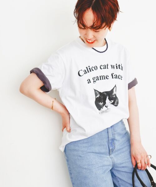 le.coeur blanc / ルクールブラン Tシャツ | Regency WorksネコプリントT | 詳細13