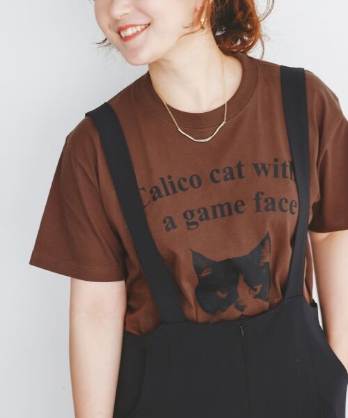 le.coeur blanc / ルクールブラン Tシャツ | Regency WorksネコプリントT（ブラウン）