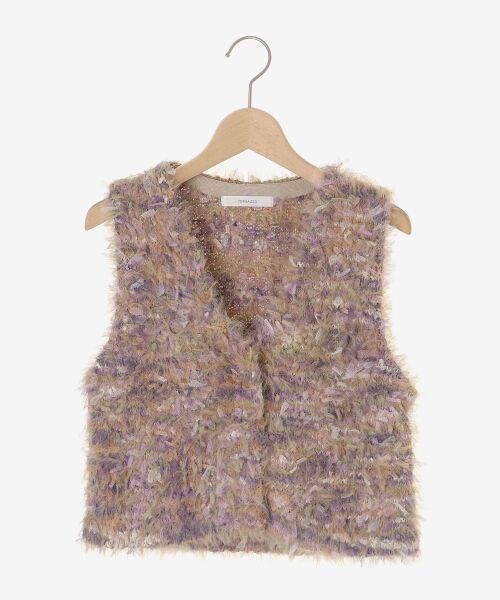 le.coeur blanc / ルクールブラン ベスト | TORRAZZO DONNAチュール×シャギーニットベスト | 詳細1