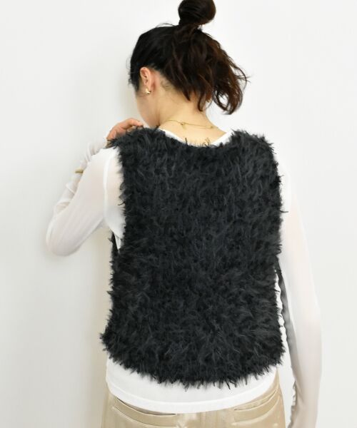 le.coeur blanc / ルクールブラン ベスト | TORRAZZO DONNAチュール×シャギーニットベスト | 詳細16