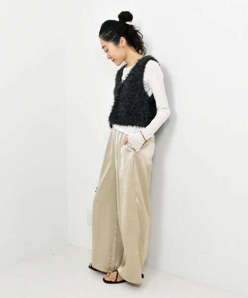 le.coeur blanc / ルクールブラン ベスト | TORRAZZO DONNAチュール×シャギーニットベスト | 詳細21