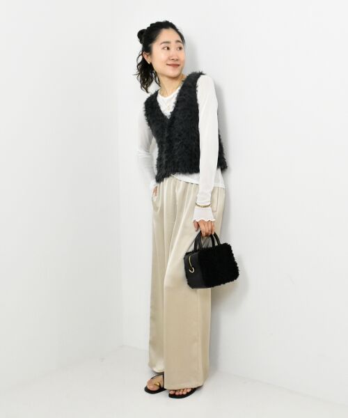 le.coeur blanc / ルクールブラン ベスト | TORRAZZO DONNAチュール×シャギーニットベスト | 詳細23