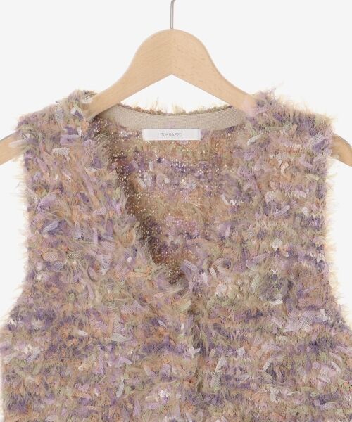 le.coeur blanc / ルクールブラン ベスト | TORRAZZO DONNAチュール×シャギーニットベスト | 詳細25