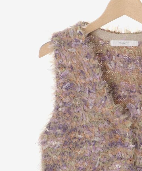 le.coeur blanc / ルクールブラン ベスト | TORRAZZO DONNAチュール×シャギーニットベスト | 詳細26