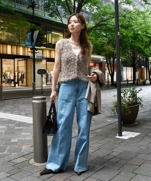 le.coeur blanc / ルクールブラン ベスト | TORRAZZO DONNAチュール×シャギーニットベスト | 詳細6