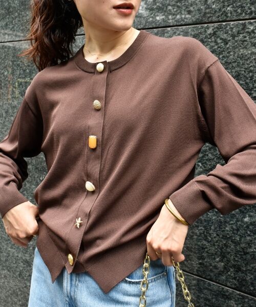 le.coeur blanc / ルクールブラン カーディガン・ボレロ | TORRAZZO DONNA ビジューカーディガン | 詳細14