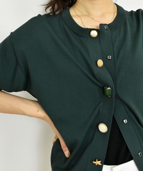 le.coeur blanc / ルクールブラン カーディガン・ボレロ | TORRAZZO DONNA ビジューカーディガン | 詳細2