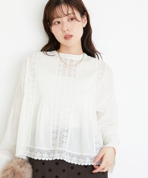 le. coeur blanc/ルクールブラン 《手洗い可能》Fanaka別注リバーレースブラウス アイボリー 38 le. coeur blanc/ルクールブラン 《手洗い可能》Fanaka別注リバーレースブラウス アイボリー 38