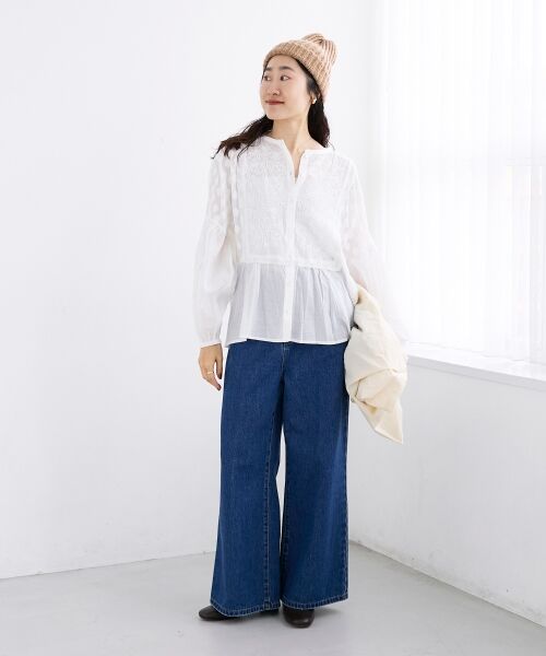 le.coeur blanc / ルクールブラン シャツ・ブラウス | 《手洗い可能》Fanakaミックス刺しゅうレースブラウス | 詳細11