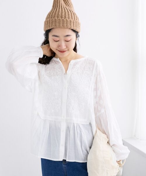 le.coeur blanc / ルクールブラン シャツ・ブラウス | 《手洗い可能》Fanakaミックス刺しゅうレースブラウス | 詳細5