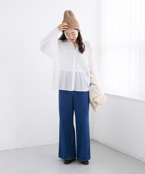 le.coeur blanc / ルクールブラン シャツ・ブラウス | 《手洗い可能》Fanakaミックス刺しゅうレースブラウス | 詳細7