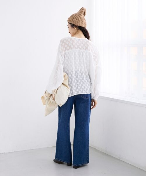 le.coeur blanc / ルクールブラン シャツ・ブラウス | 《手洗い可能》Fanakaミックス刺しゅうレースブラウス | 詳細9