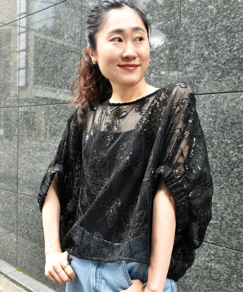 le.coeur blanc / ルクールブラン シャツ・ブラウス | TORRAZZO DONNAスパンコールドルマンブラウス | 詳細15