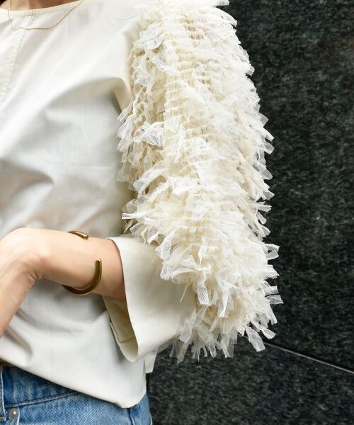 le.coeur blanc / ルクールブラン シャツ・ブラウス | TORRAZZO DONNA袖チュールブラウス | 詳細14