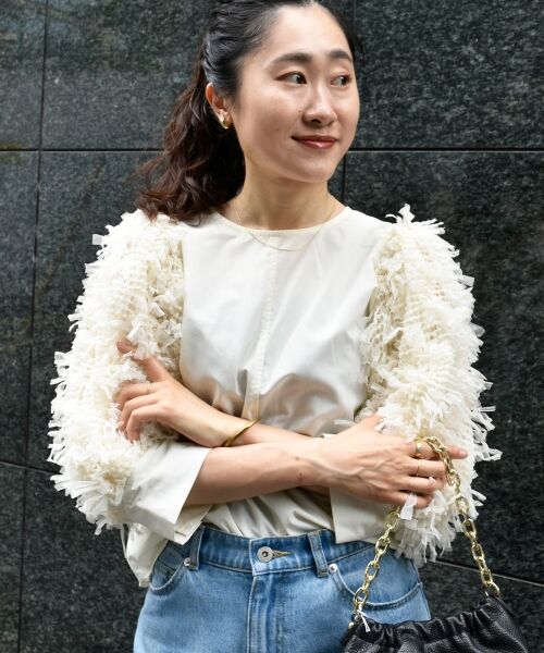 le.coeur blanc / ルクールブラン シャツ・ブラウス | TORRAZZO DONNA袖チュールブラウス | 詳細15