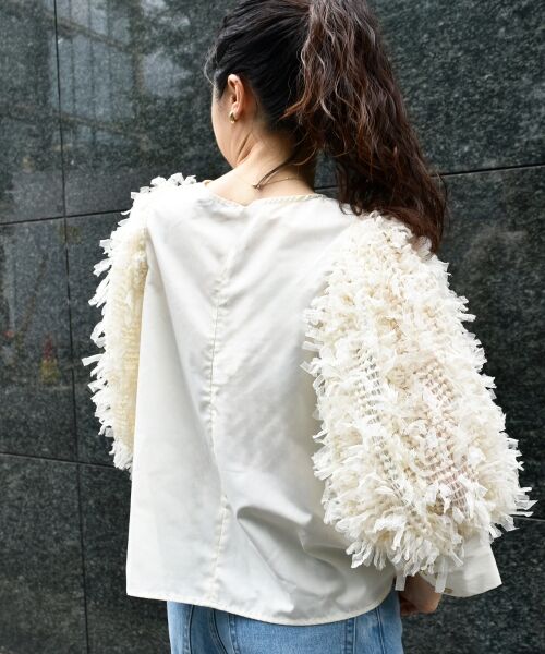 le.coeur blanc / ルクールブラン シャツ・ブラウス | TORRAZZO DONNA袖チュールブラウス | 詳細16