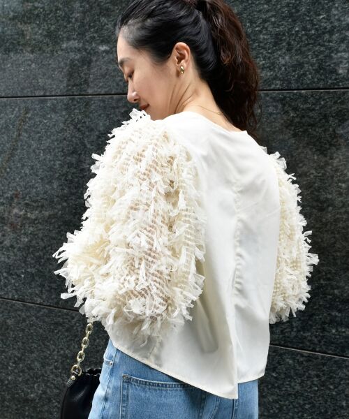 le.coeur blanc / ルクールブラン シャツ・ブラウス | TORRAZZO DONNA袖チュールブラウス | 詳細18