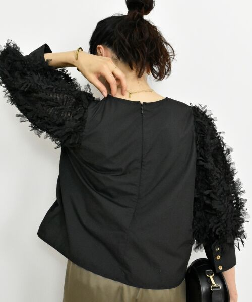 le.coeur blanc / ルクールブラン シャツ・ブラウス | TORRAZZO DONNA袖チュールブラウス | 詳細4