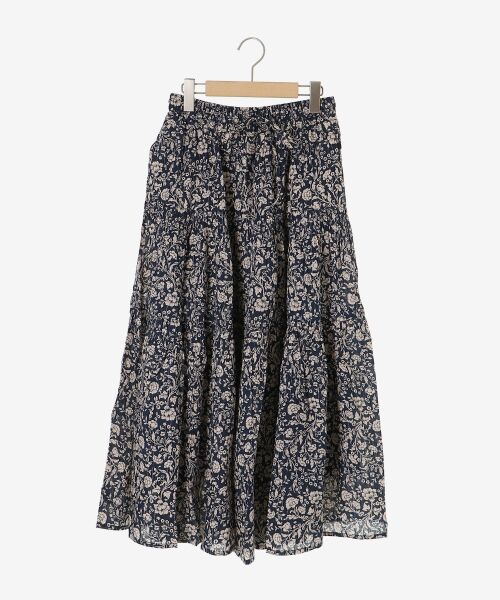 le.coeur blanc / ルクールブラン ロング・マキシ丈スカート | 《手洗い可能》Fanaka別注フラワー×ストライプスカート | 詳細1