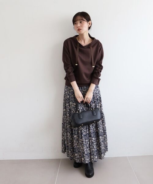 le.coeur blanc / ルクールブラン ロング・マキシ丈スカート | 《手洗い可能》Fanaka別注フラワー×ストライプスカート | 詳細10