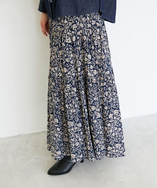 le.coeur blanc / ルクールブラン ロング・マキシ丈スカート | 《手洗い可能》Fanaka別注フラワー×ストライプスカート | 詳細17