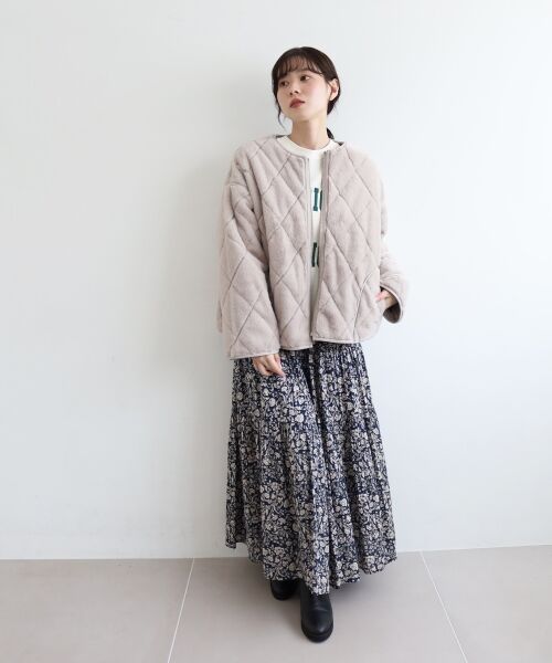 le.coeur blanc / ルクールブラン ロング・マキシ丈スカート | 《手洗い可能》Fanaka別注フラワー×ストライプスカート | 詳細4