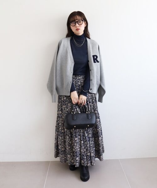 le.coeur blanc / ルクールブラン ロング・マキシ丈スカート | 《手洗い可能》Fanaka別注フラワー×ストライプスカート | 詳細9