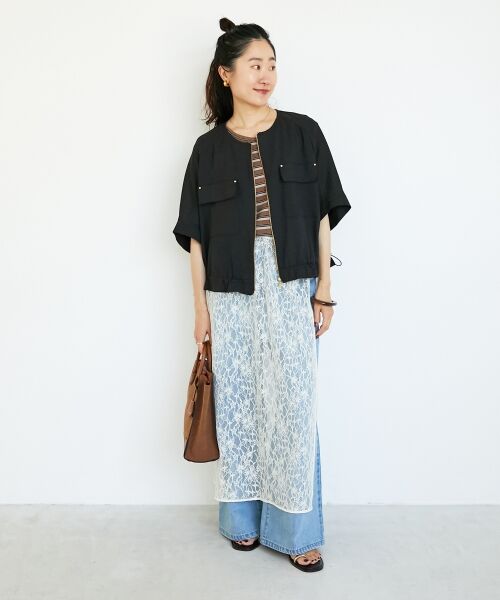 le.coeur blanc / ルクールブラン ロング・マキシ丈スカート | ElisaNovelliレースラップスカート | 詳細11