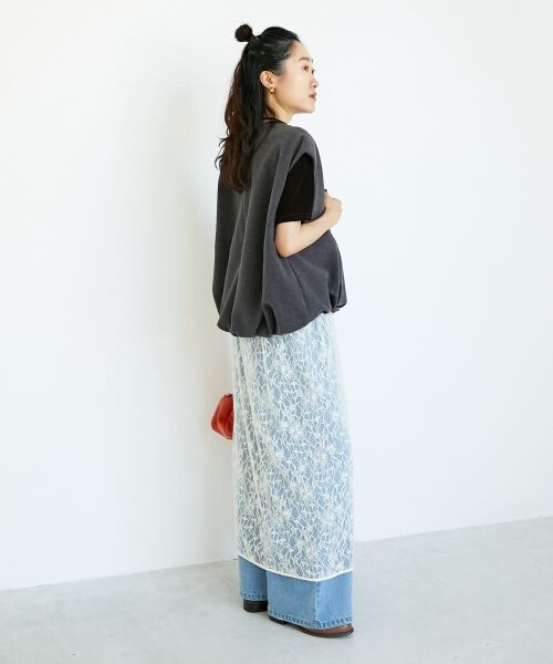 le.coeur blanc / ルクールブラン ロング・マキシ丈スカート | ElisaNovelliレースラップスカート | 詳細16