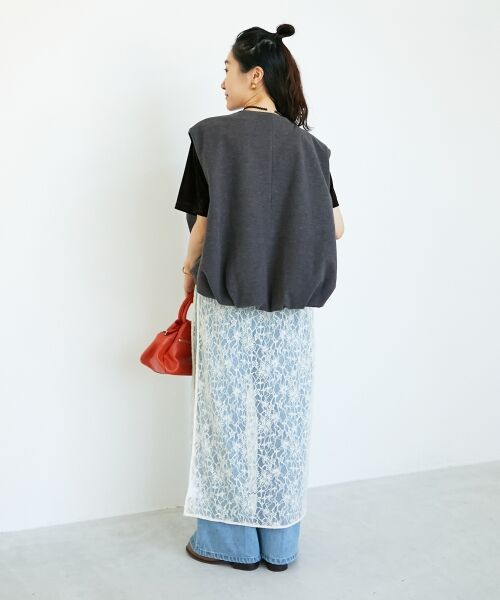 le.coeur blanc / ルクールブラン ロング・マキシ丈スカート | ElisaNovelliレースラップスカート | 詳細17