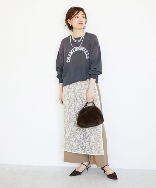 le.coeur blanc / ルクールブラン ロング・マキシ丈スカート | ElisaNovelliレースラップスカート | 詳細19