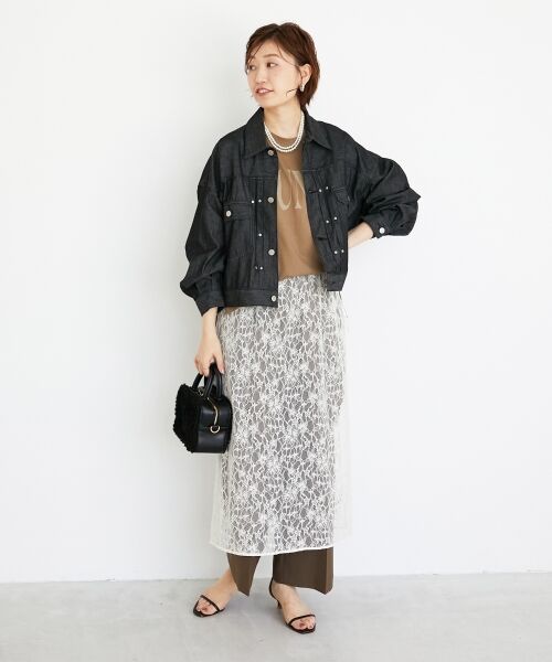 le.coeur blanc / ルクールブラン ロング・マキシ丈スカート | ElisaNovelliレースラップスカート | 詳細20