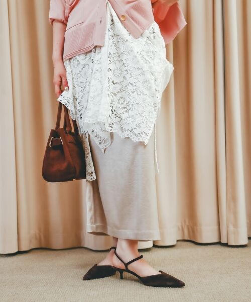le.coeur blanc / ルクールブラン ロング・マキシ丈スカート | ElisaNovelliレースラップスカート | 詳細27