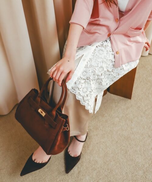 le.coeur blanc / ルクールブラン ロング・マキシ丈スカート | ElisaNovelliレースラップスカート | 詳細30