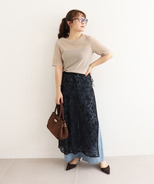 le.coeur blanc / ルクールブラン ロング・マキシ丈スカート | ElisaNovelliレースラップスカート | 詳細9