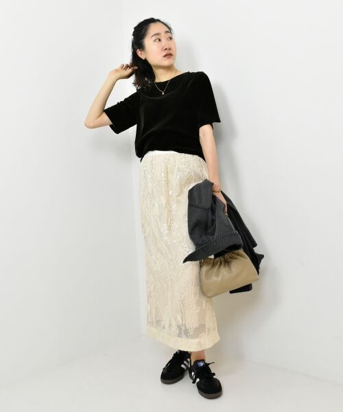 le.coeur blanc / ルクールブラン ロング・マキシ丈スカート | TORRAZZO DONNAスパンコールスカート | 詳細10