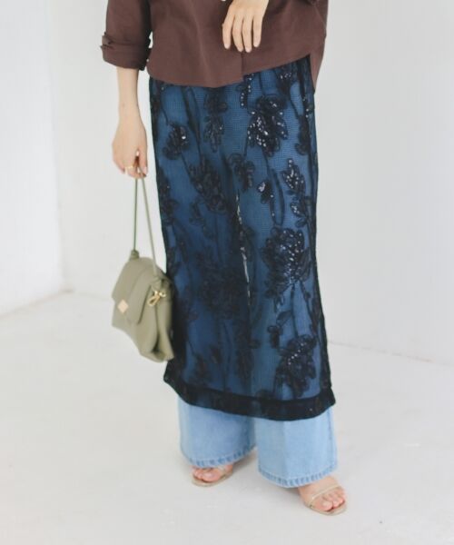 le.coeur blanc / ルクールブラン ロング・マキシ丈スカート | TORRAZZO DONNAスパンコールスカート | 詳細2