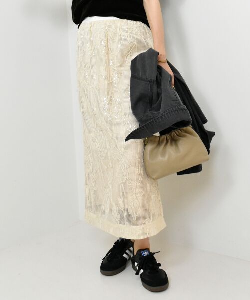 le.coeur blanc / ルクールブラン ロング・マキシ丈スカート | TORRAZZO DONNAスパンコールスカート | 詳細9