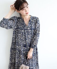 le.coeur blanc / ルクールブラン ロング・マキシ丈ワンピース | 《手洗い可能》Fanaka別注フラワー×ストライプワンピース