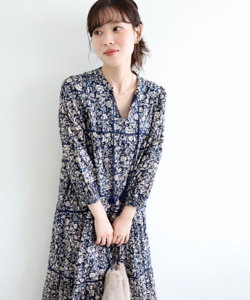 le.coeur blanc / ルクールブラン ロング・マキシ丈ワンピース | 《手洗い可能》Fanaka別注フラワー×ストライプワンピース | 詳細8