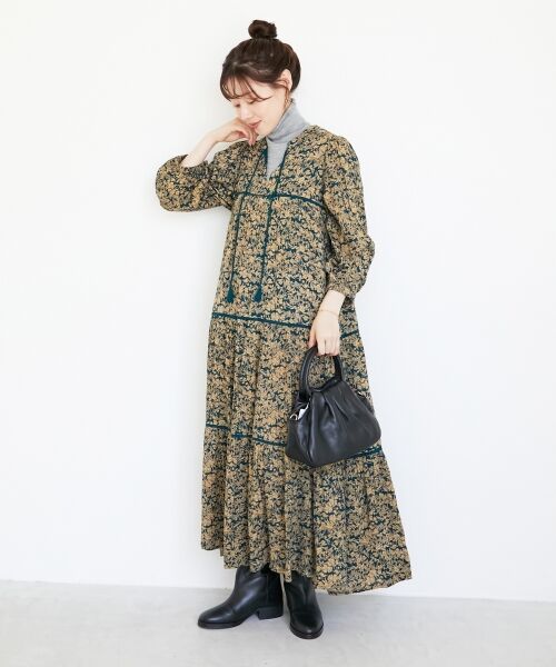 le.coeur blanc / ルクールブラン ロング・マキシ丈ワンピース | 《手洗い可能》Fanaka別注フラワープリントワンピース | 詳細10