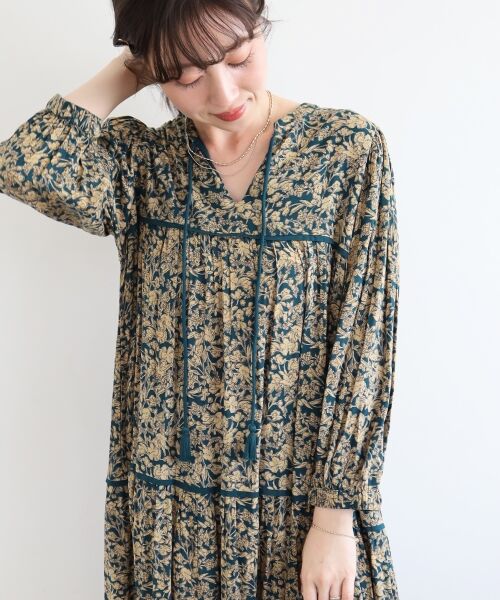 le.coeur blanc / ルクールブラン ロング・マキシ丈ワンピース | 《手洗い可能》Fanaka別注フラワープリントワンピース | 詳細12