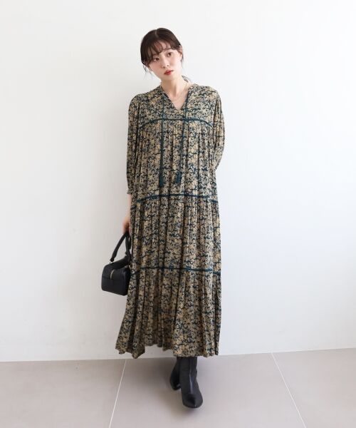 le.coeur blanc / ルクールブラン ロング・マキシ丈ワンピース | 《手洗い可能》Fanaka別注フラワープリントワンピース | 詳細14