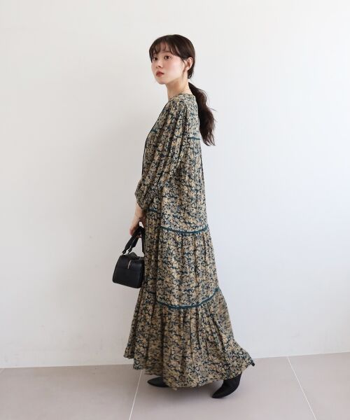 le.coeur blanc / ルクールブラン ロング・マキシ丈ワンピース | 《手洗い可能》Fanaka別注フラワープリントワンピース | 詳細15